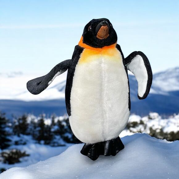 SeaWorld Plush Emperor Penguin Stuffed Animal Faux Leather Feet Realistic 11” - Picture 12 of 12